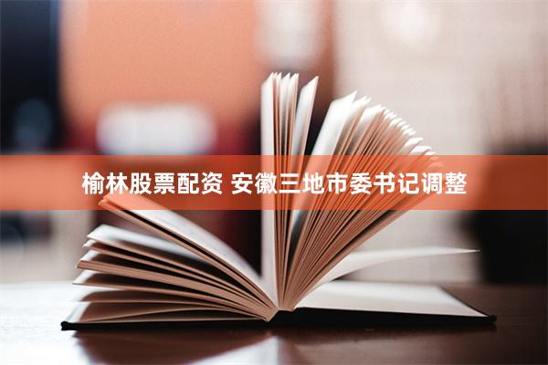 榆林股票配资 安徽三地市委书记调整