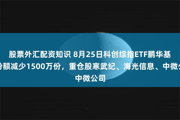 股票外汇配资知识 8月25日科创综指ETF鹏华基金份额减少1500万份，重仓股寒武纪、海光信息、中微公司